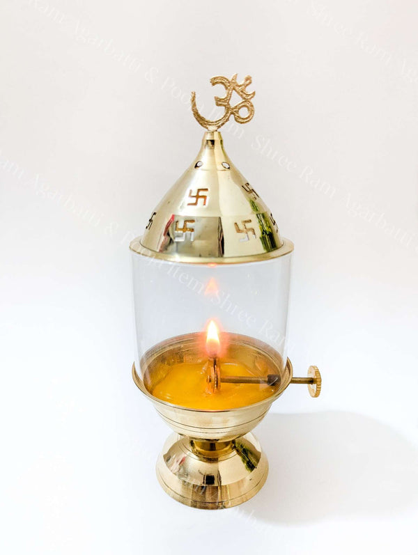 Brass Akhand Diya with Adjustable wick Gift For Diwali and Navratri